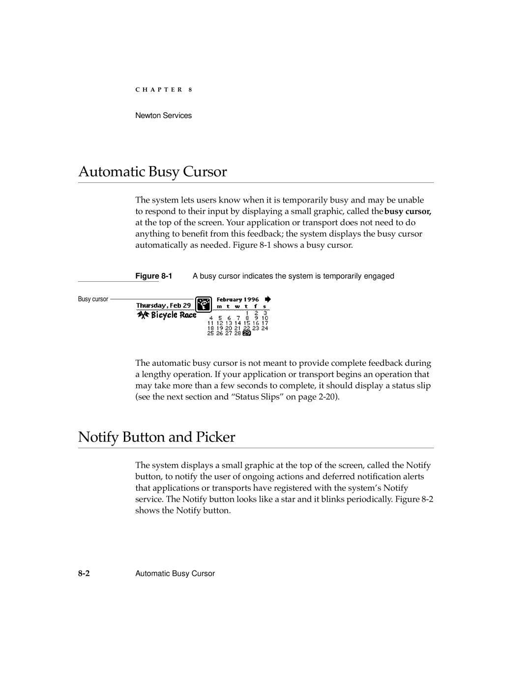 Apple 2 manual Automatic Busy Cursor, Notify Button and Picker 