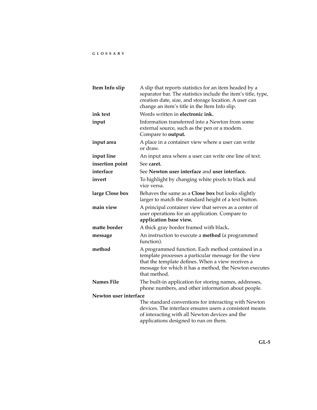 Apple 2 Item Info slip, Ink text, Input area, Input line, Large Close box, Main view, Matte border, Message, Method 