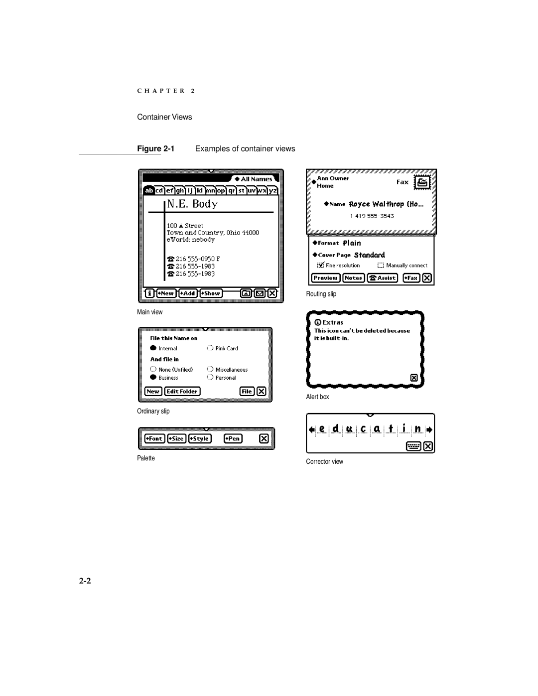 Apple 2 manual 1Examples of container views 