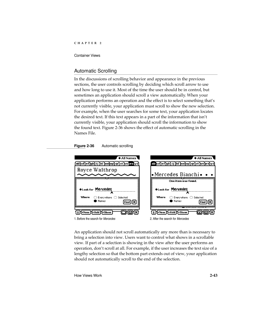 Apple 2 manual Automatic Scrolling, 36Automatic scrolling 