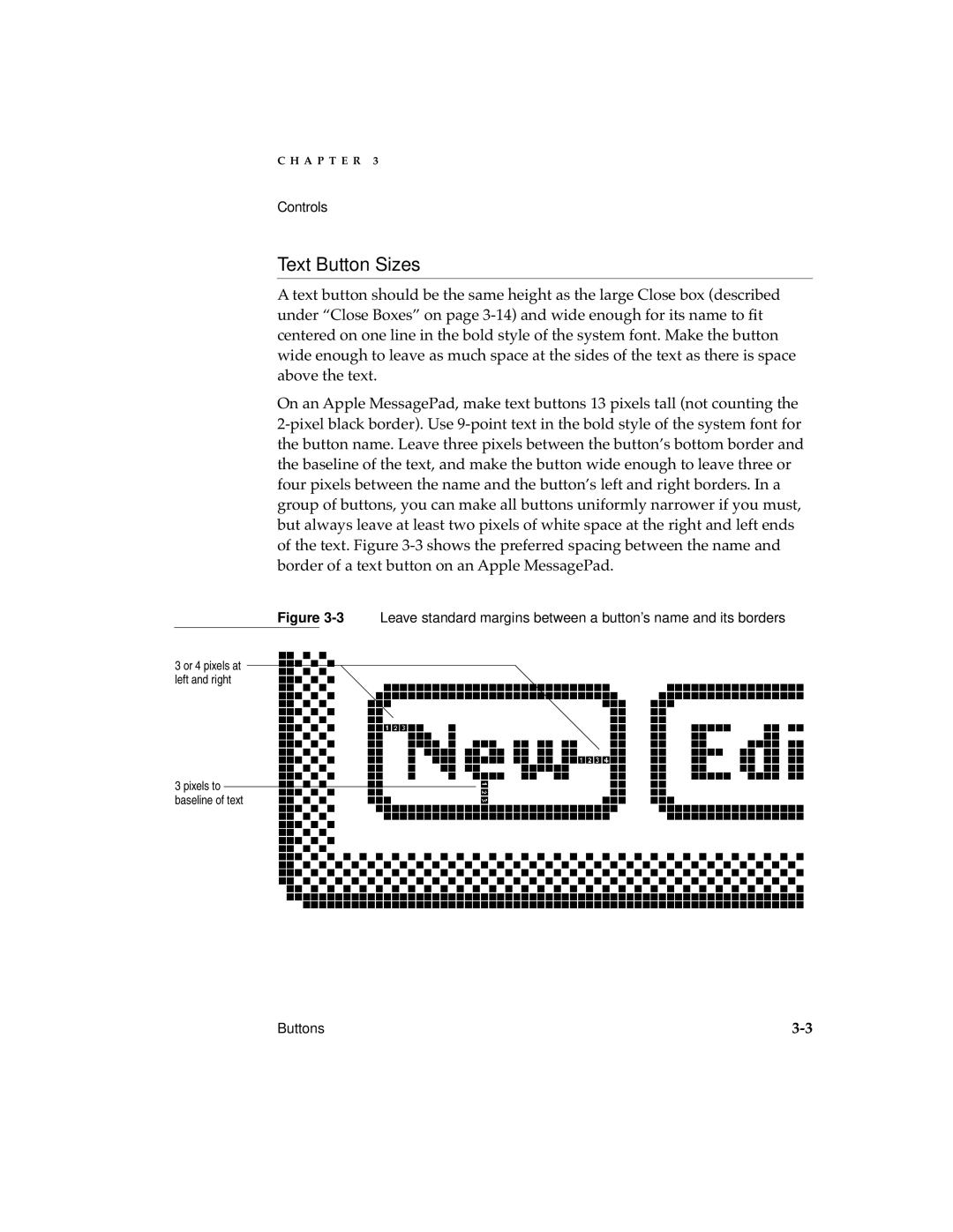 Apple 2 manual Text Button Sizes 