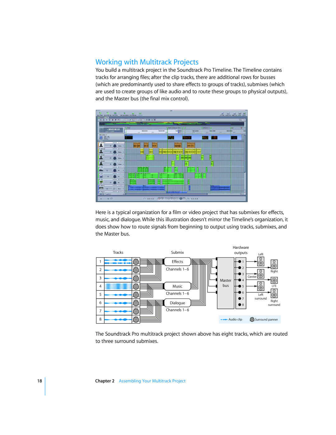 Apple 2 manual Working with Multitrack Projects, Music 