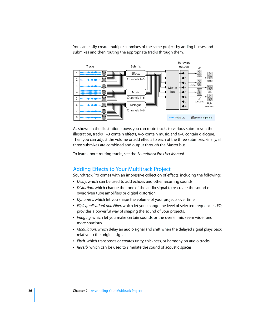 Apple 2 manual Adding Effects to Your Multitrack Project 