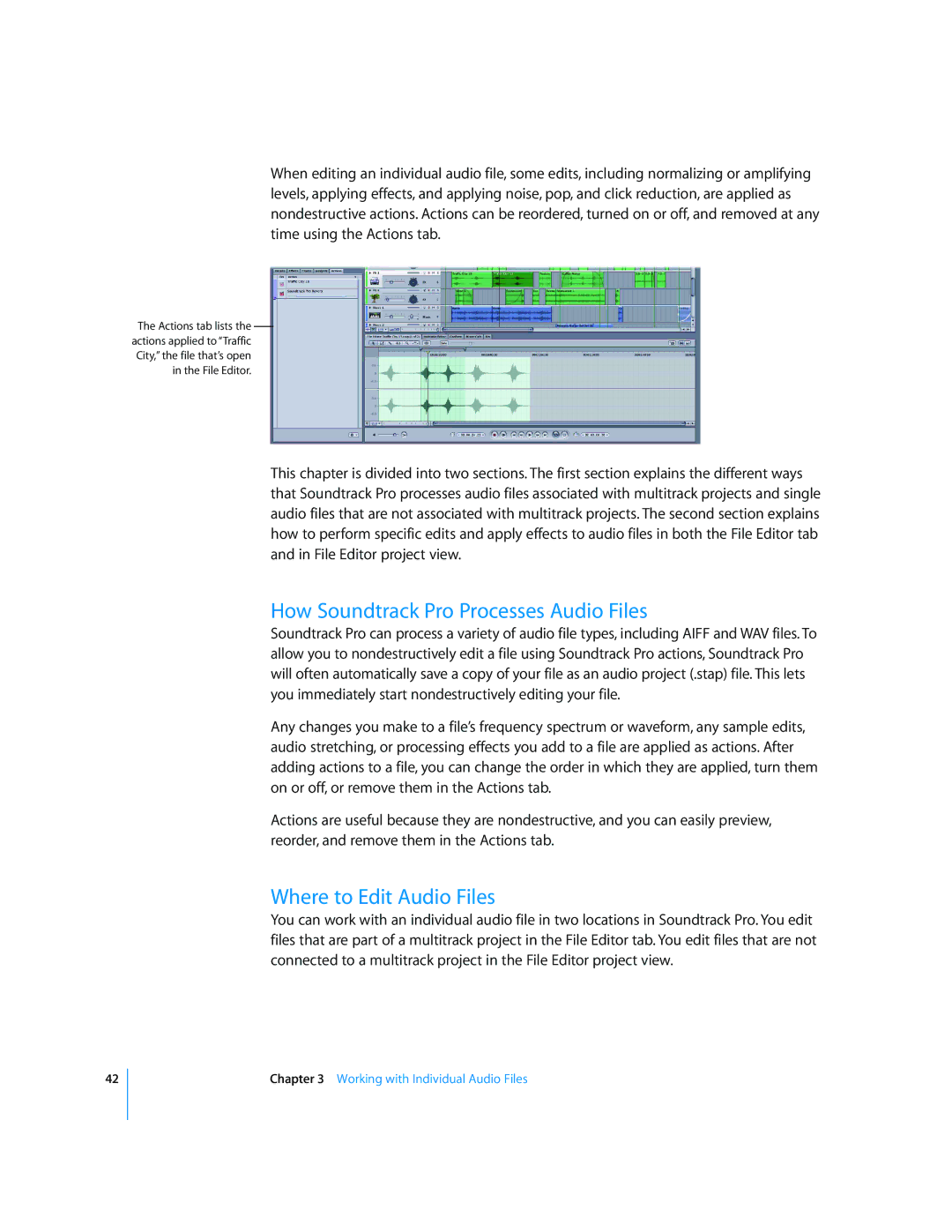 Apple 2 manual How Soundtrack Pro Processes Audio Files, Where to Edit Audio Files 