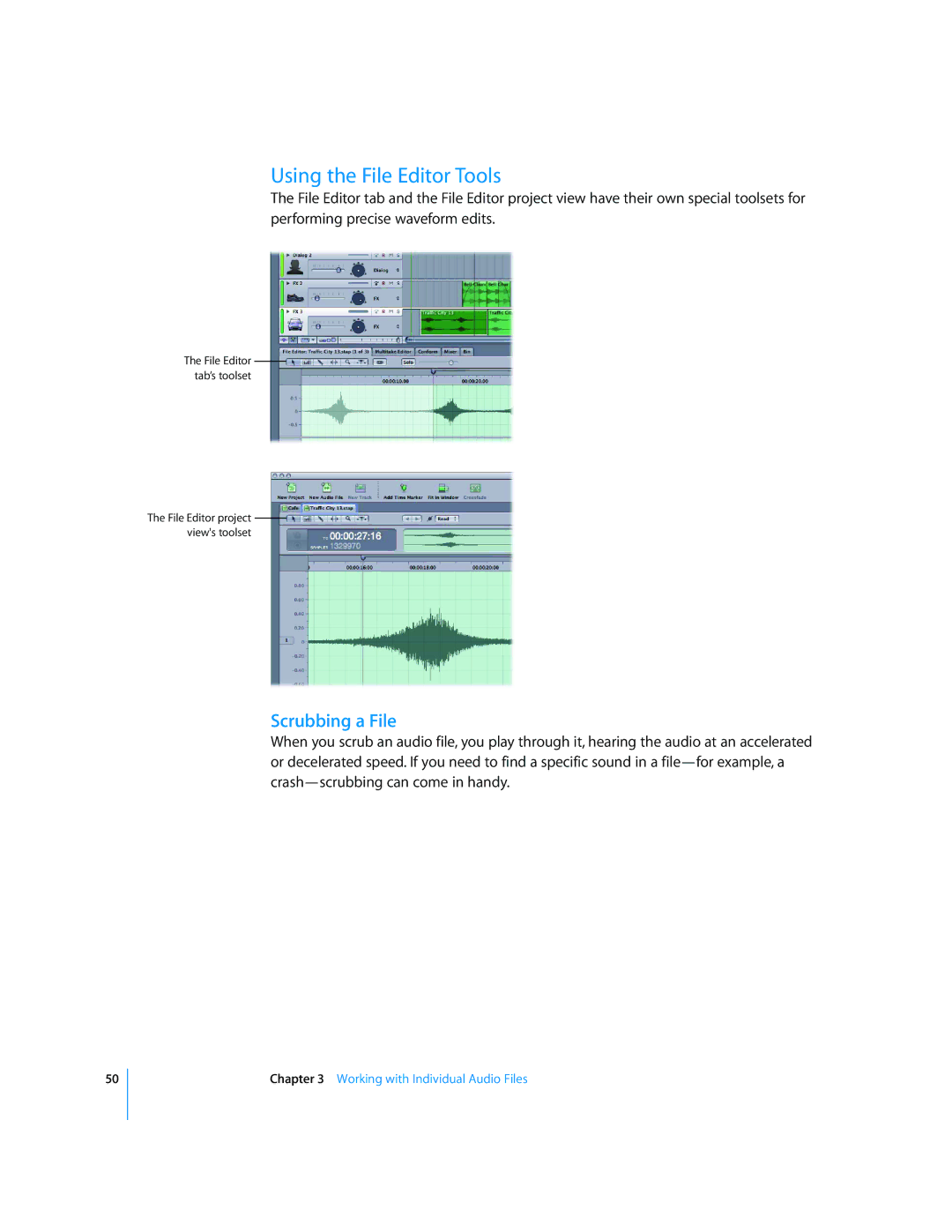 Apple 2 manual Using the File Editor Tools, Scrubbing a File 