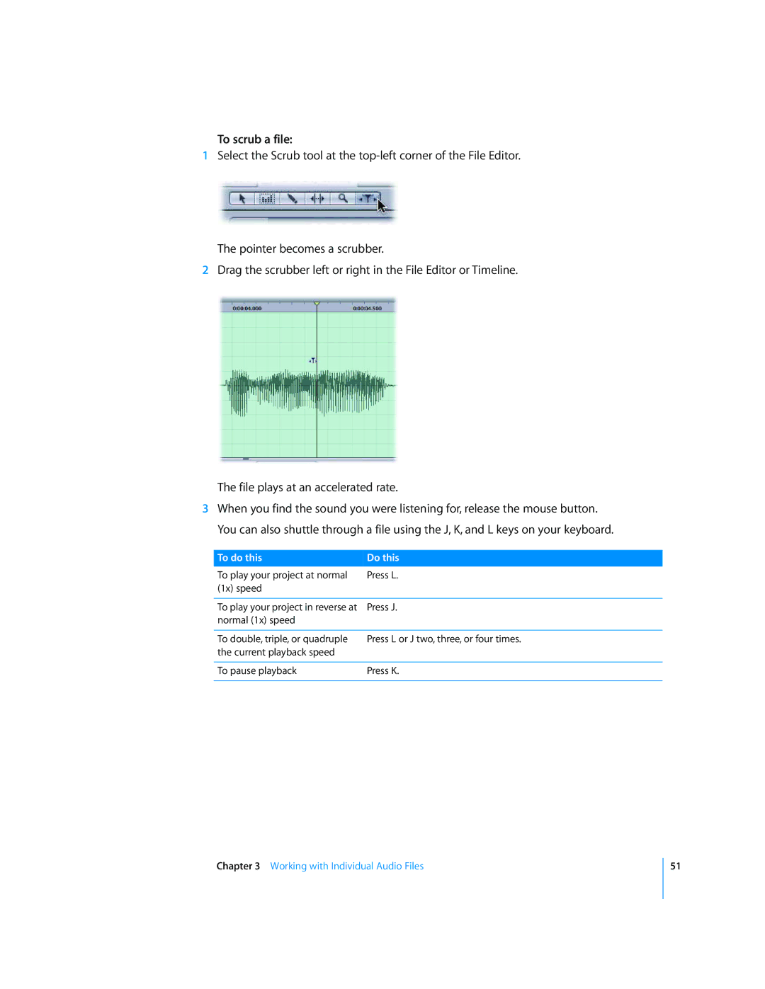 Apple 2 manual To scrub a file 