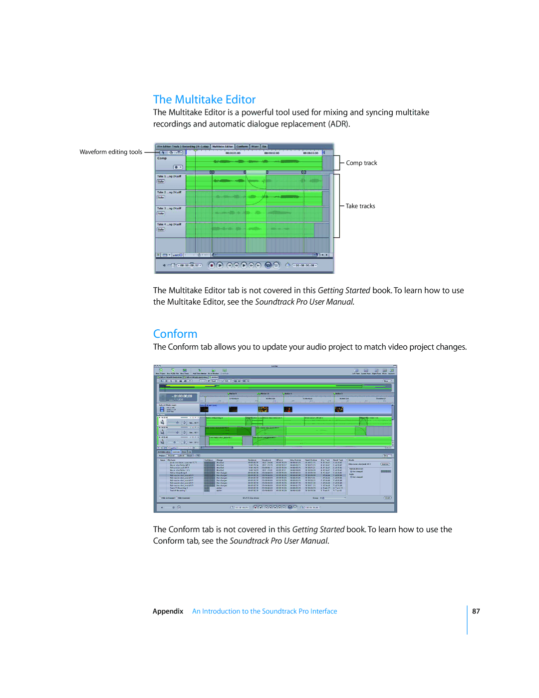 Apple 2 manual Multitake Editor, Conform 