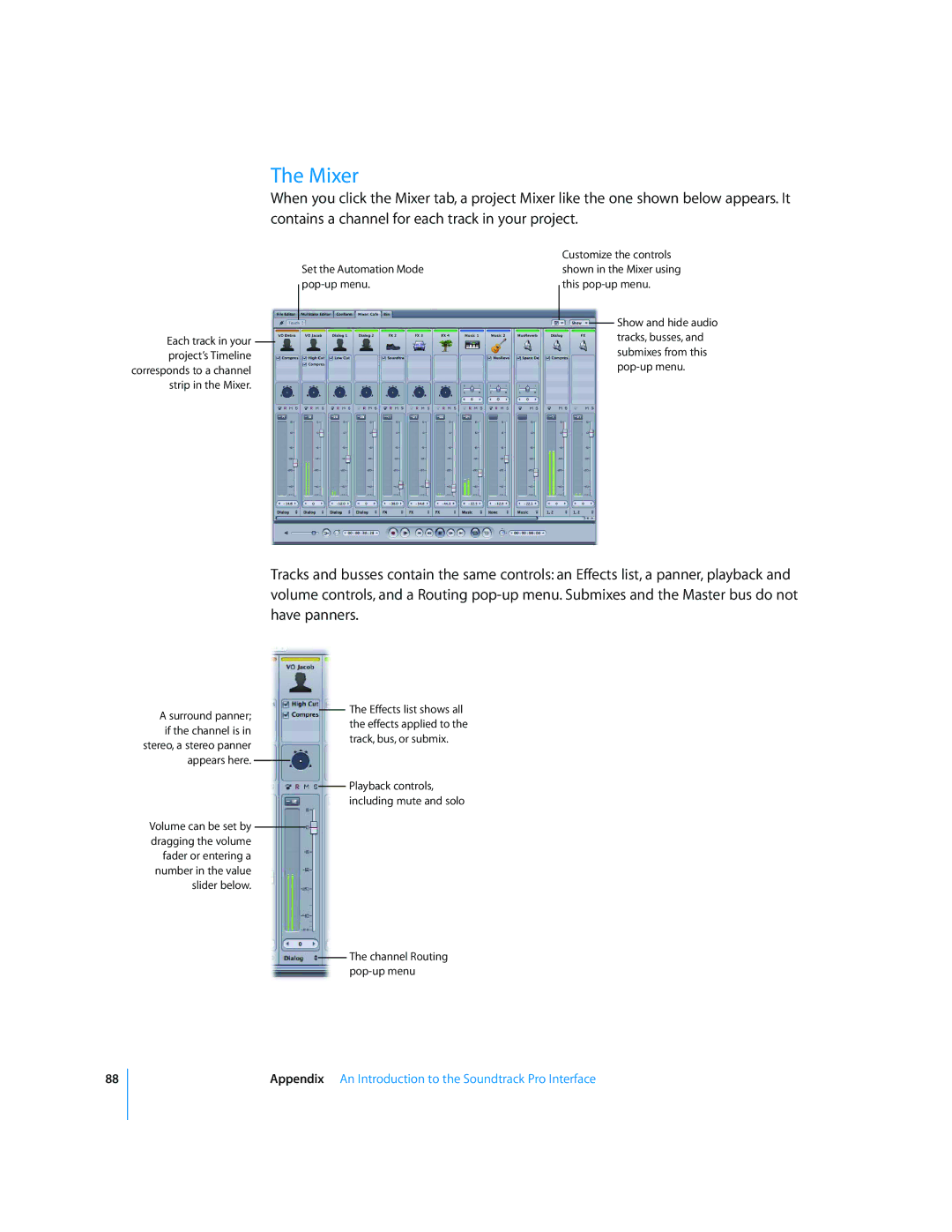 Apple 2 manual Mixer, Set the Automation Mode pop-up menu 