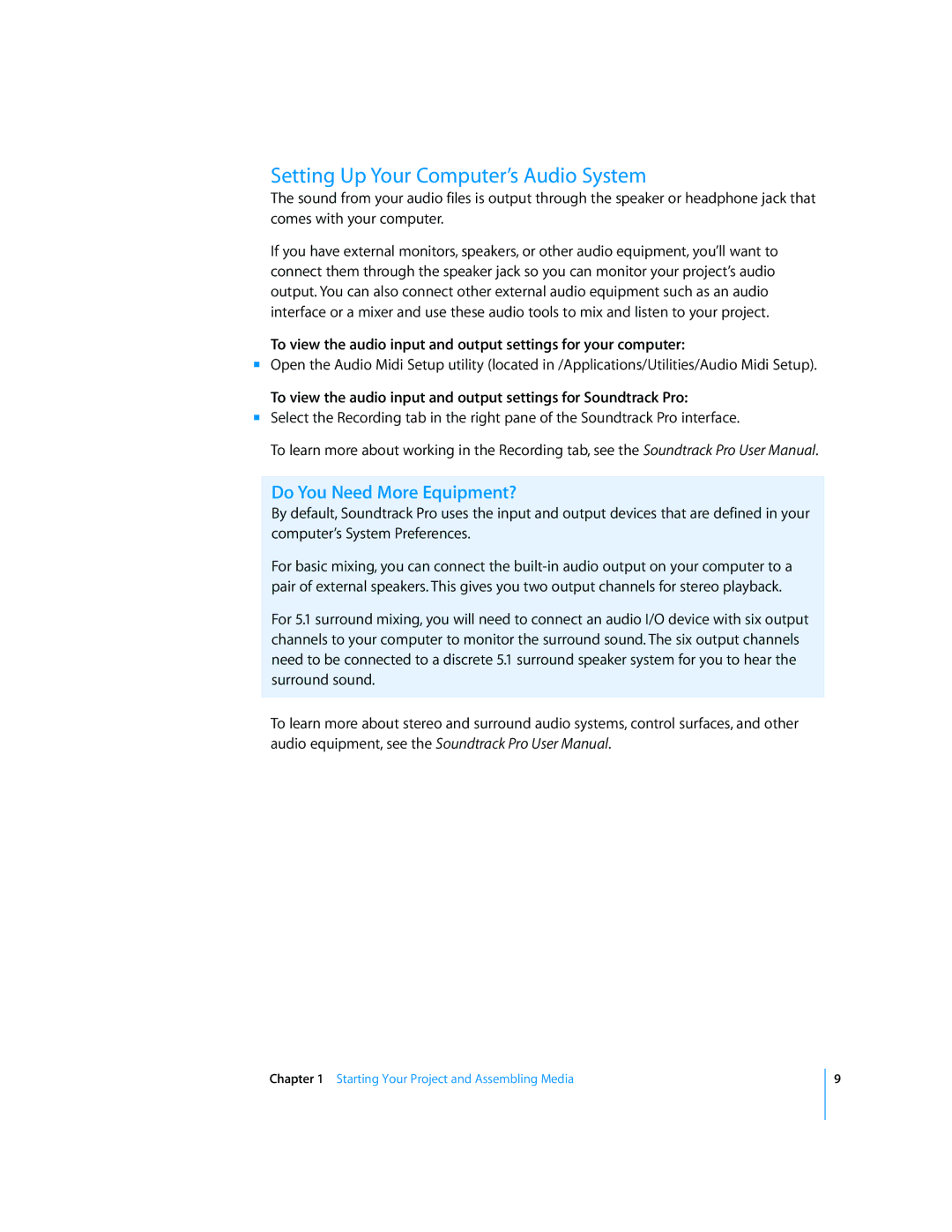 Apple 2 manual Setting Up Your Computer’s Audio System, Do You Need More Equipment? 