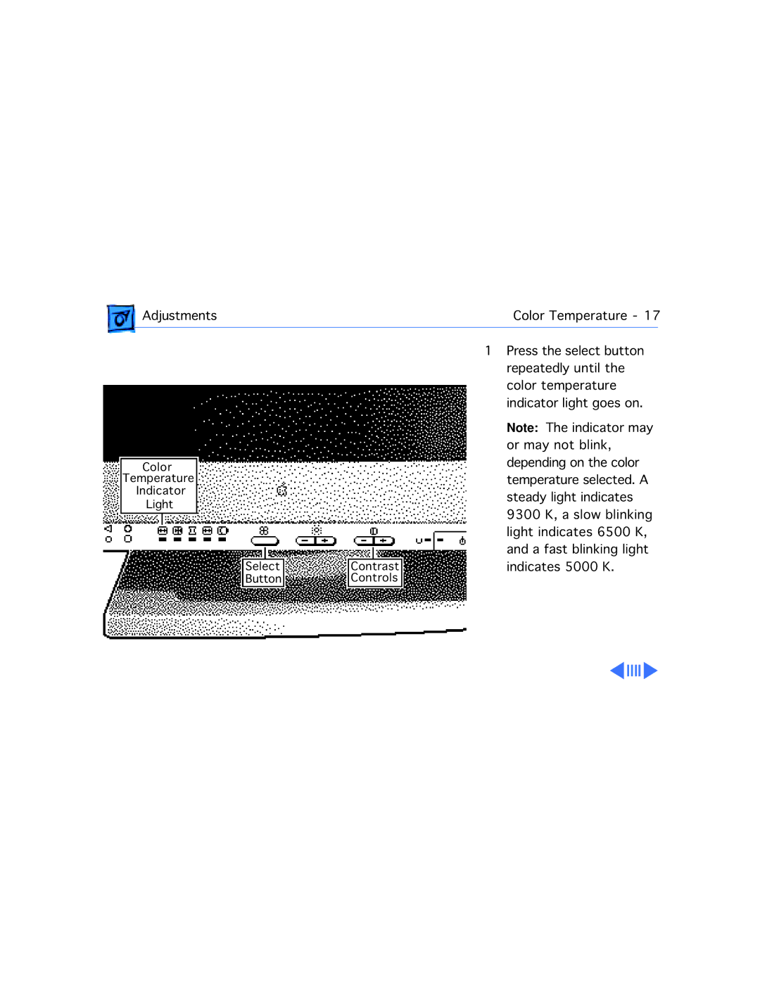 Apple 20 manual Adjustments Color Temperature 