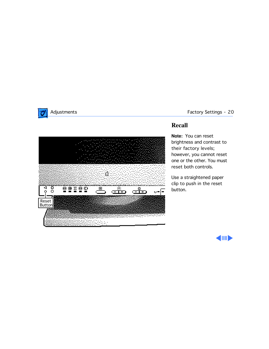 Apple 20 manual Recall 