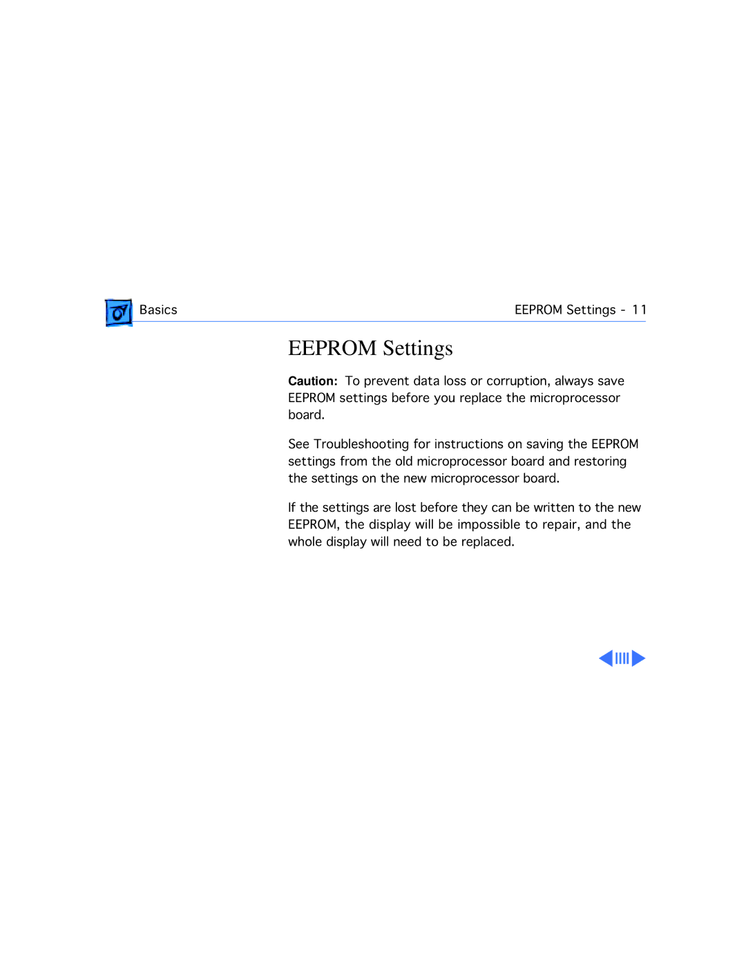 Apple 20 manual Eeprom Settings 