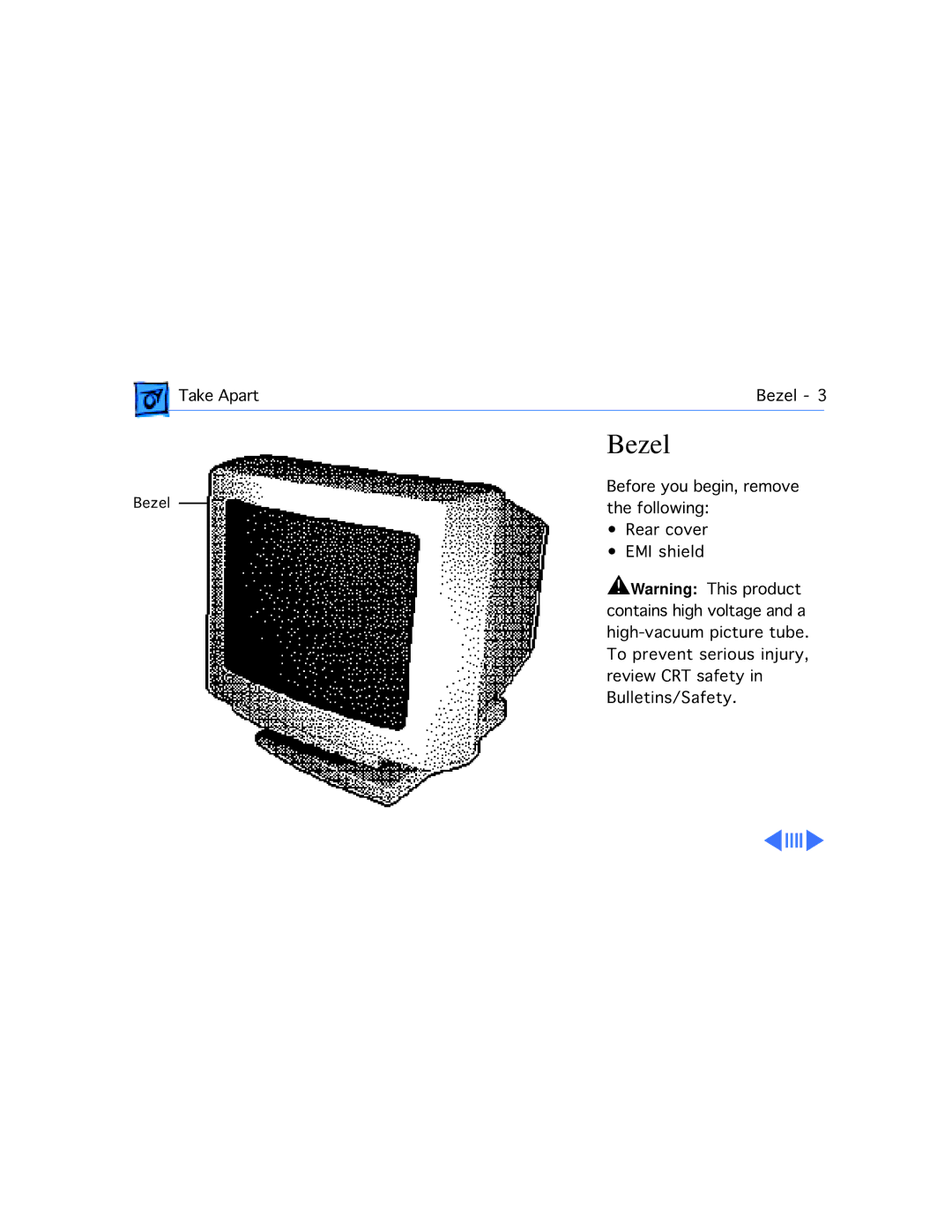 Apple 20 manual Bezel 