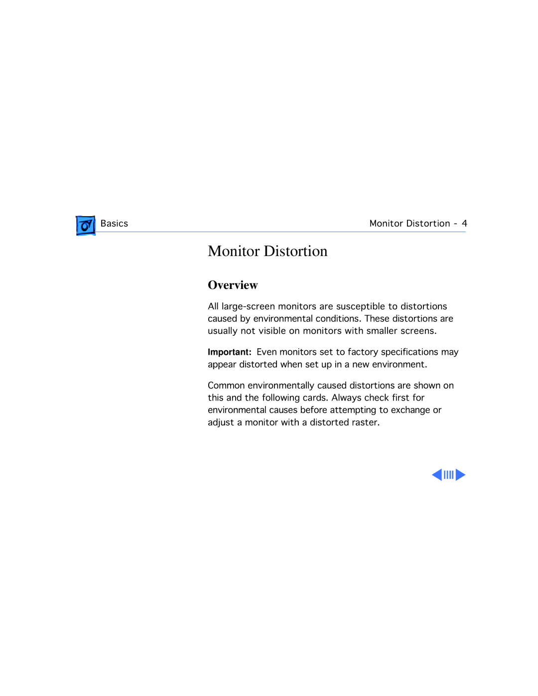 Apple 20 manual Monitor Distortion 