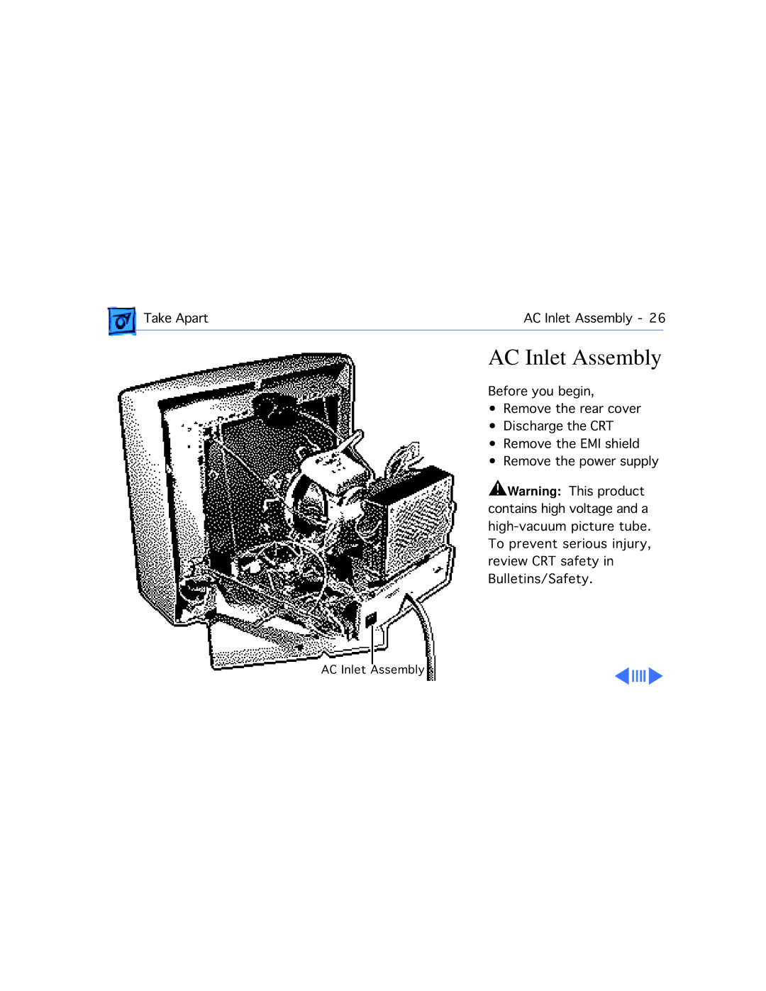 Apple 20 manual AC Inlet Assembly 