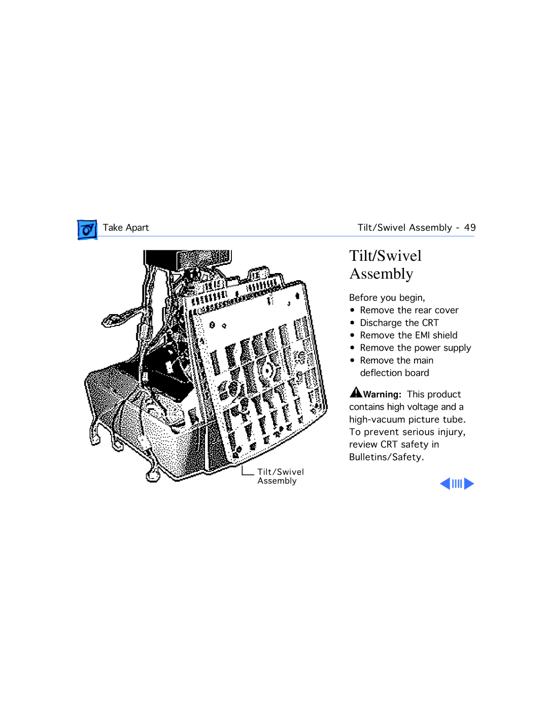 Apple 20 manual Tilt/Swivel Assembly 