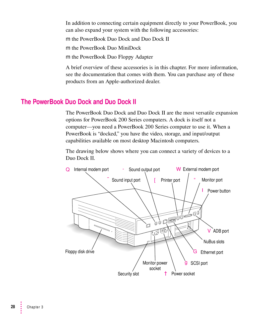 Apple 200 Series manual PowerBook Duo Dock and Duo Dock 