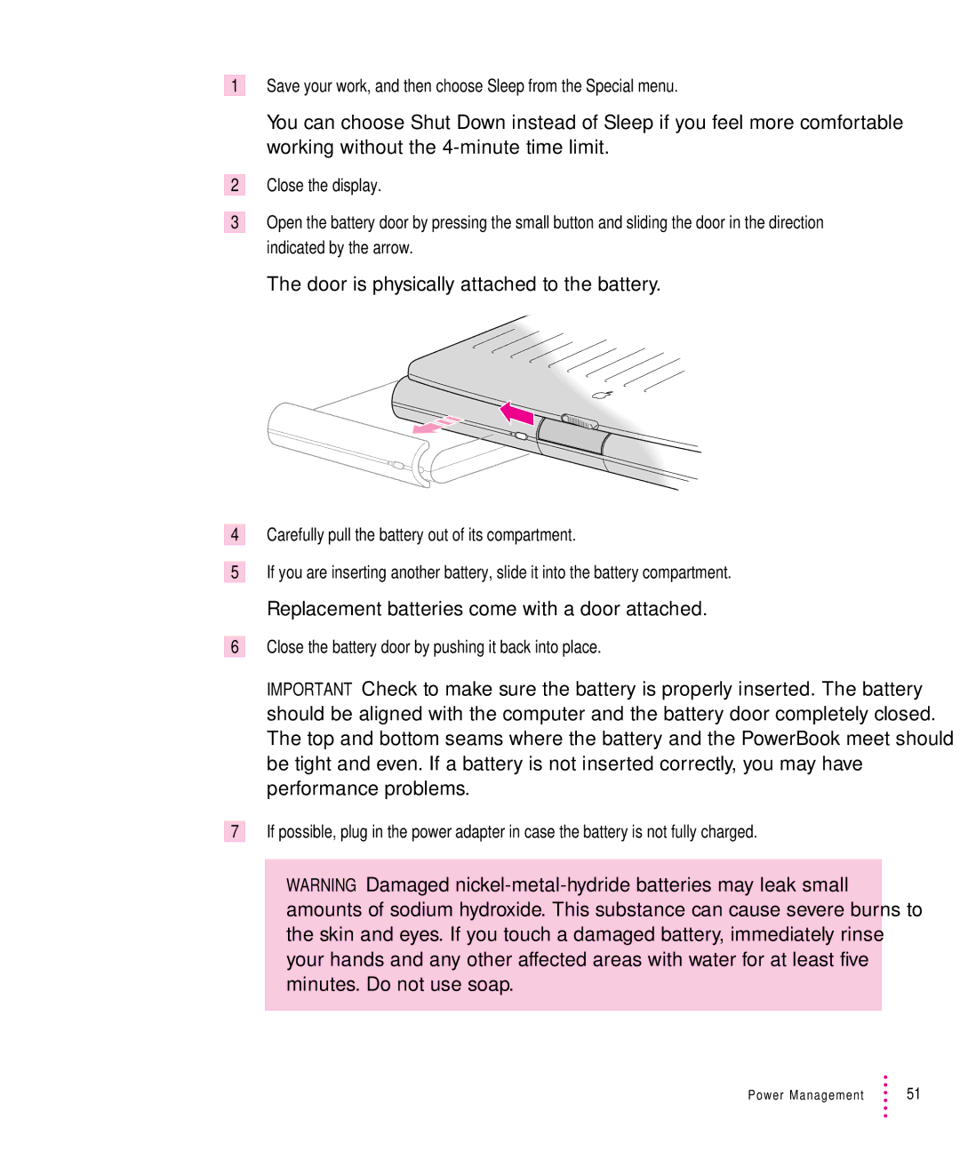 Apple 200 Series manual Replacement batteries come with a door attached 