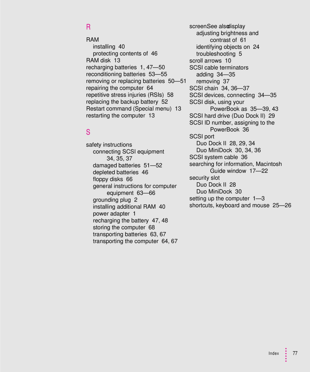 Apple 200 Series manual Index 