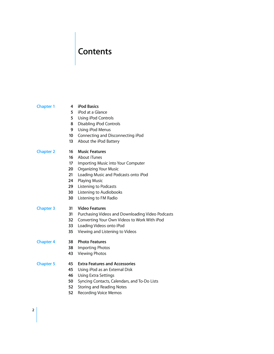 Apple 2006 manual Contents 