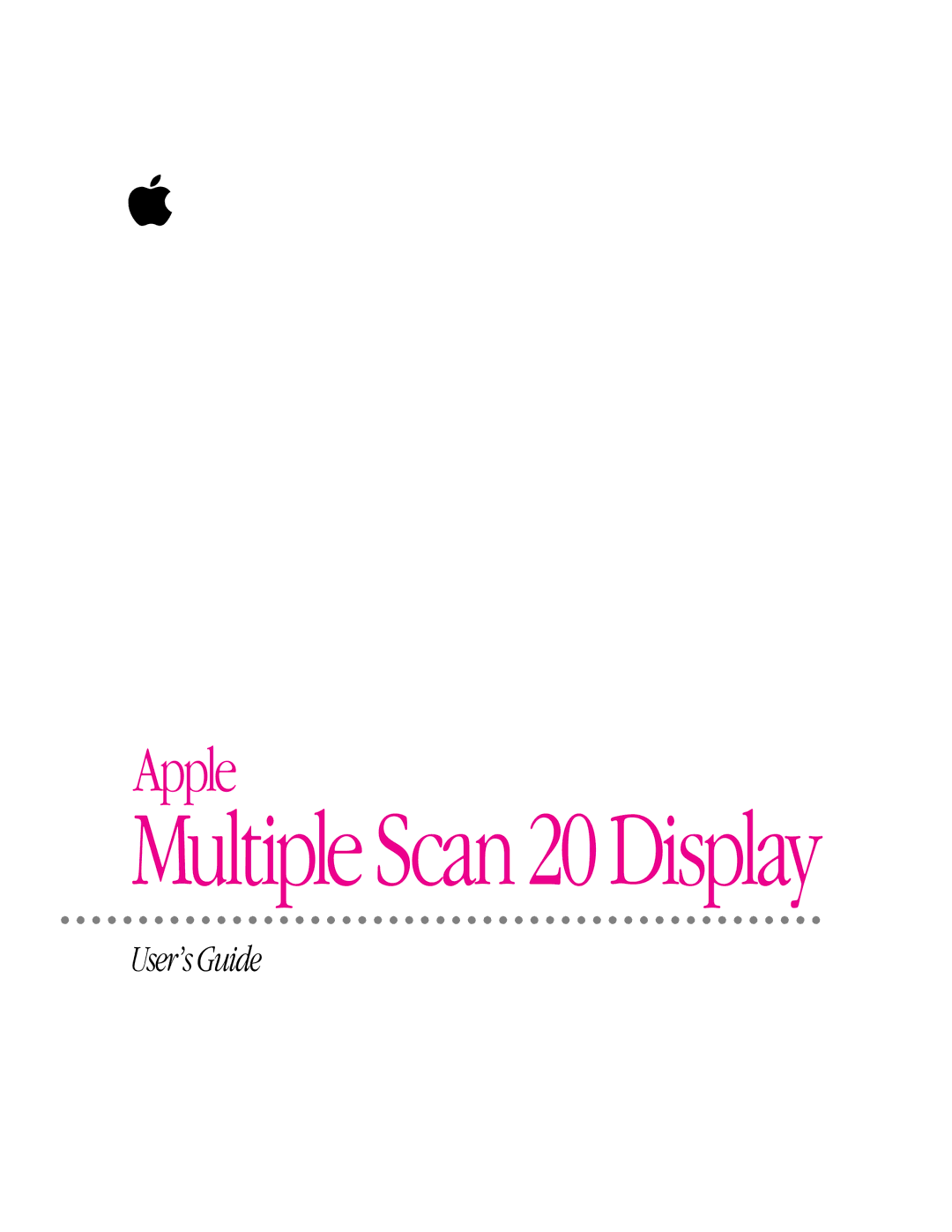 Apple 20Display manual Multiple Scan 20 Display 