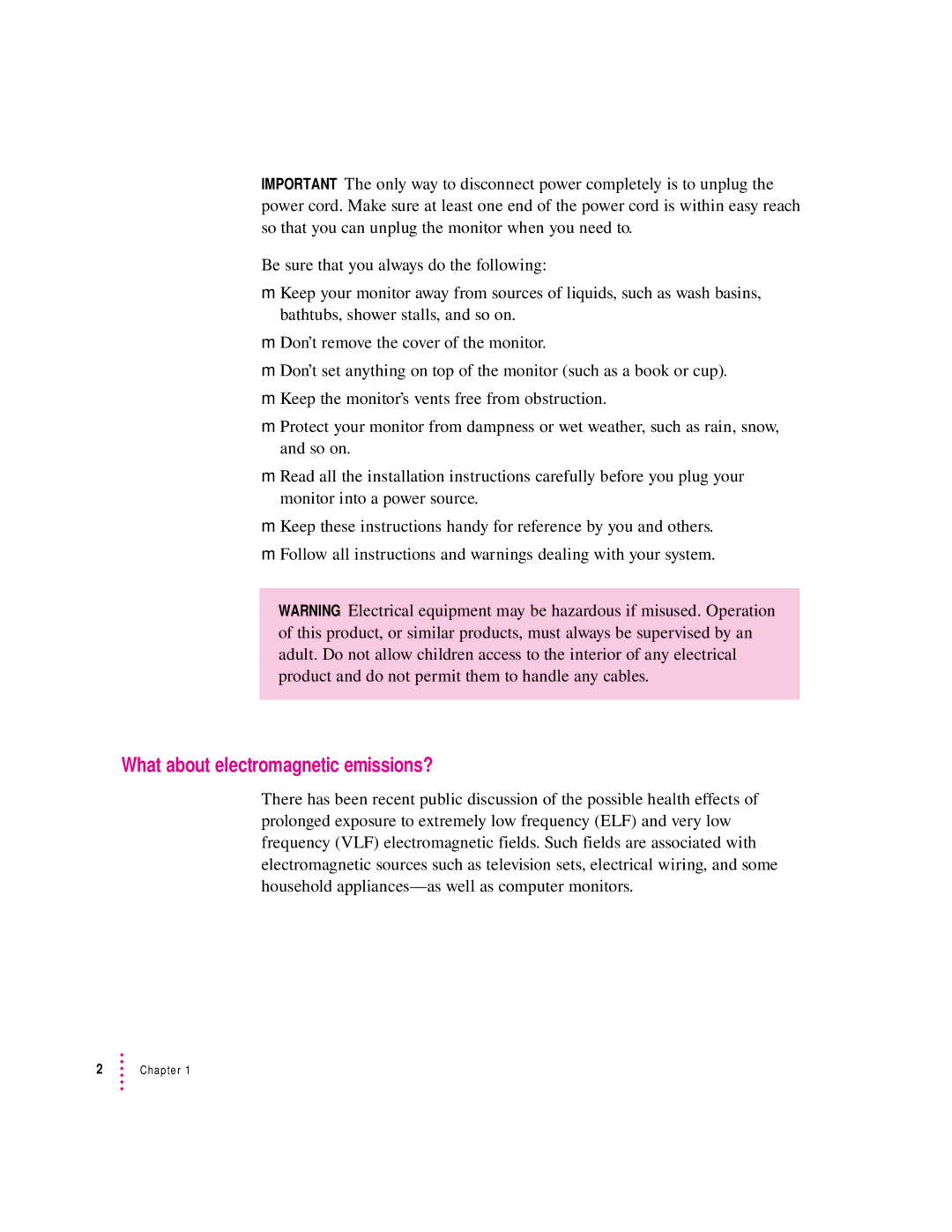 Apple 20Display manual What about electromagnetic emissions? 