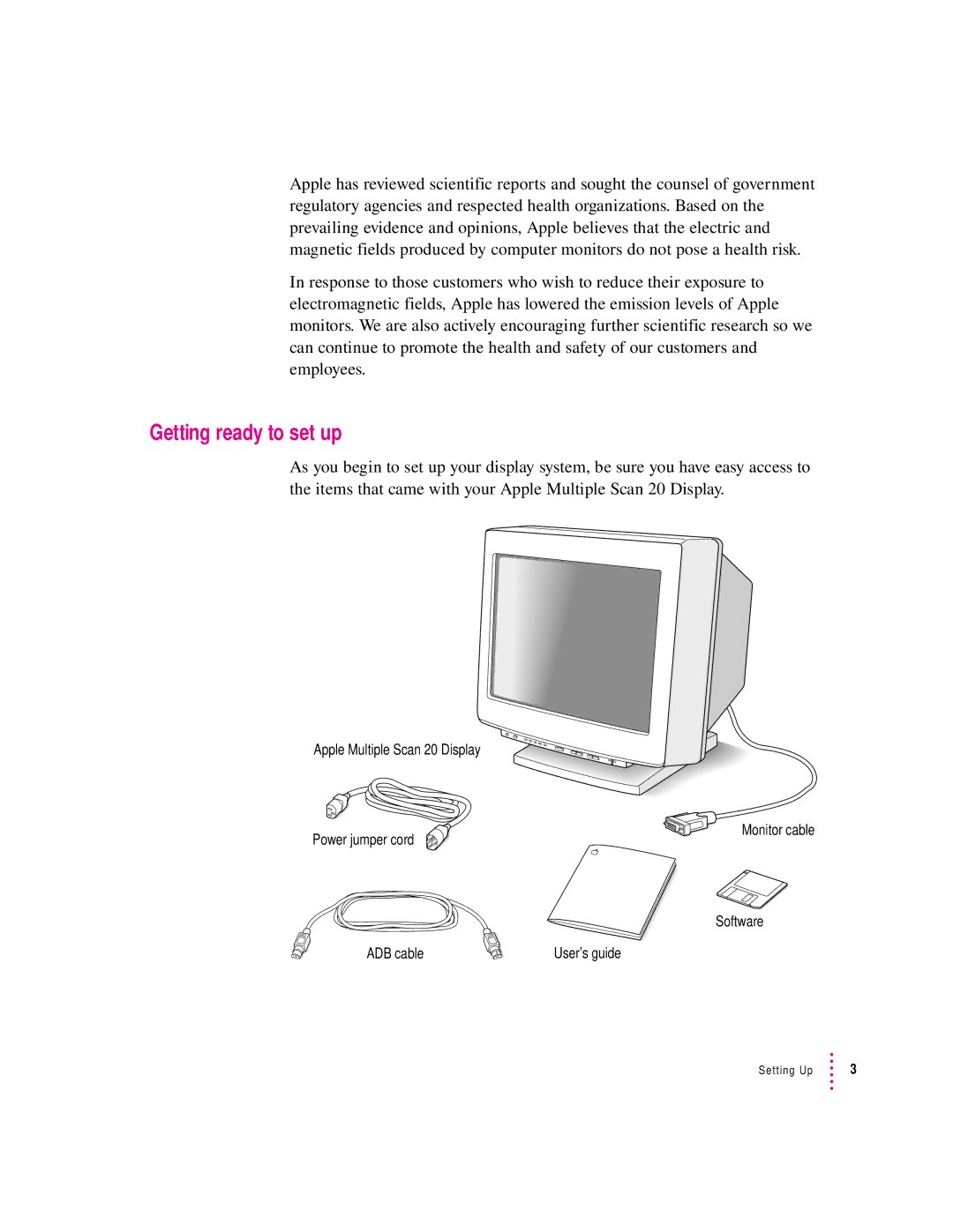 Apple 20Display manual Getting ready to set up 