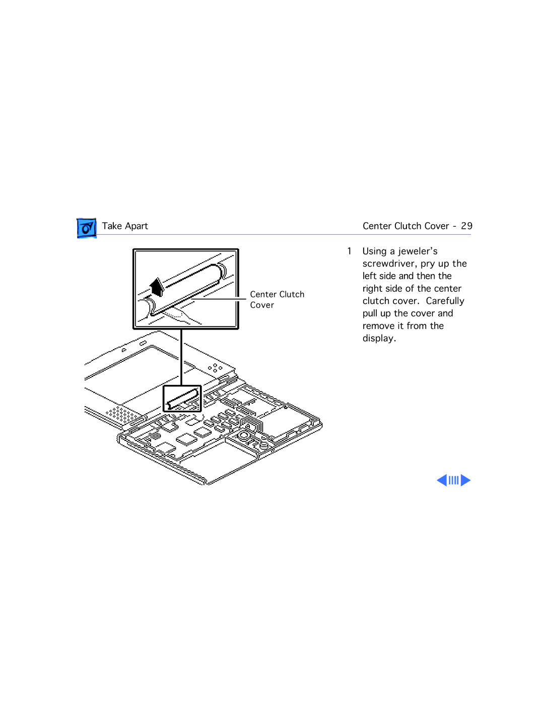 Apple 210 manual Take Apart Center Clutch Cover 