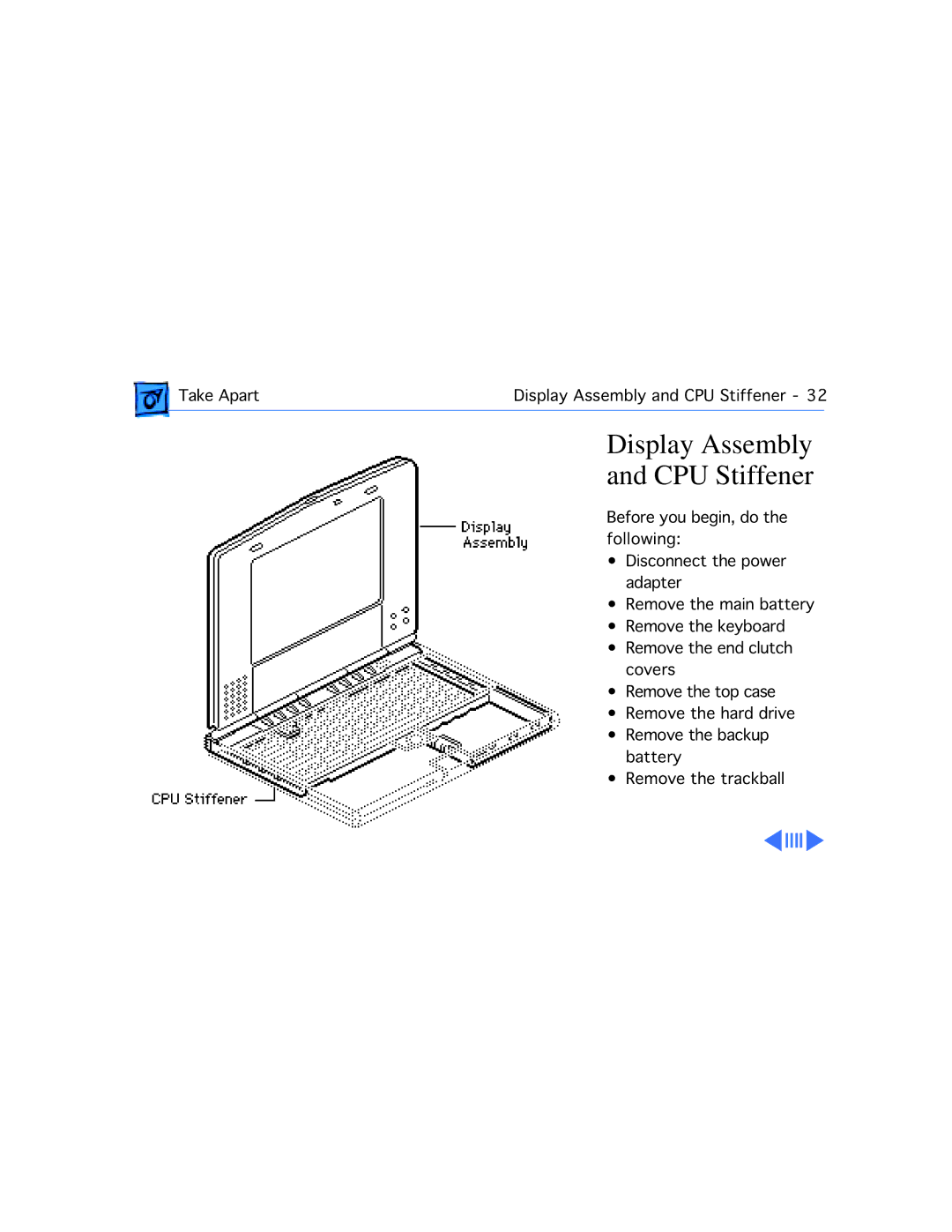 Apple 210 manual Display Assembly CPU Stiffener 