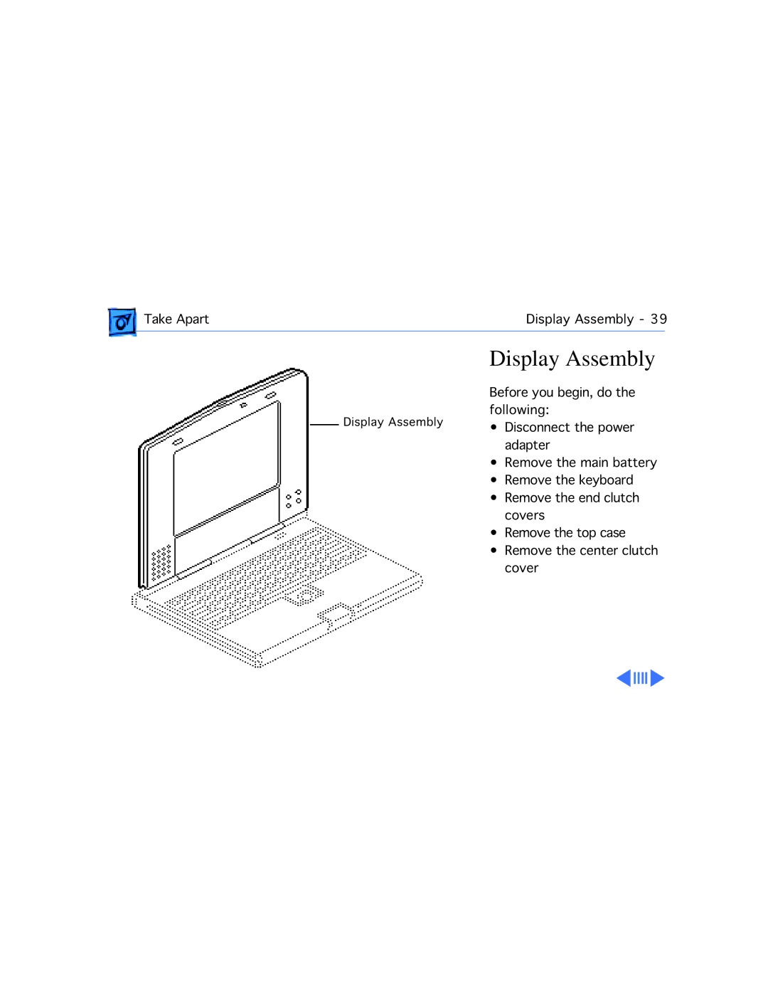 Apple 210 manual Display Assembly 