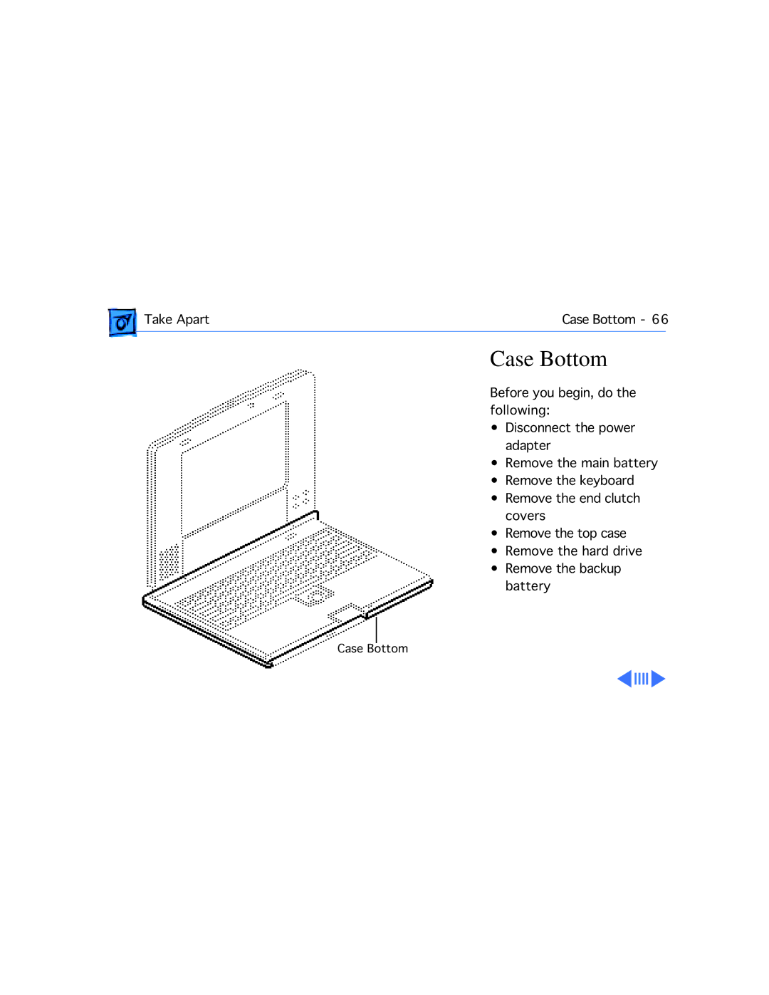 Apple 210 manual Case Bottom 