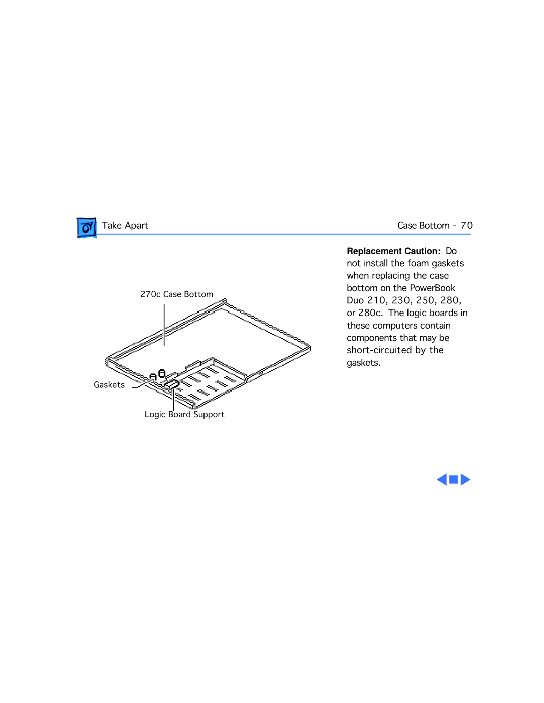 Apple 210 manual Replacement Caution Do 