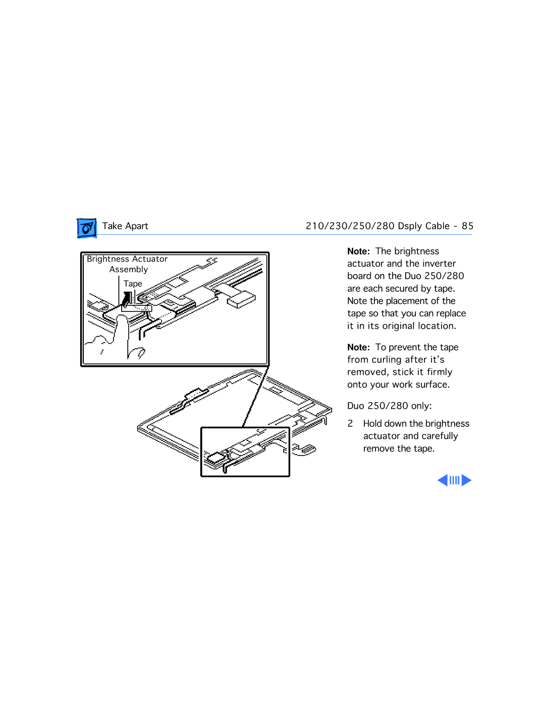 Apple 210 manual Actuator and the inverter 