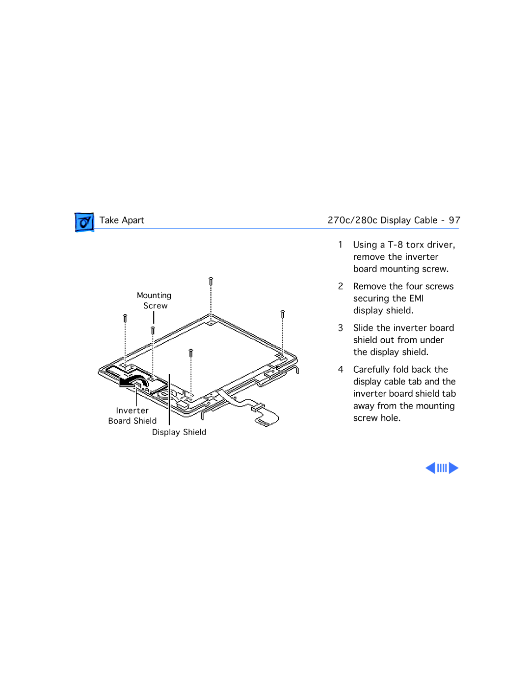 Apple 210 manual Mounting Screw Inverter Board Shield Display Shield 
