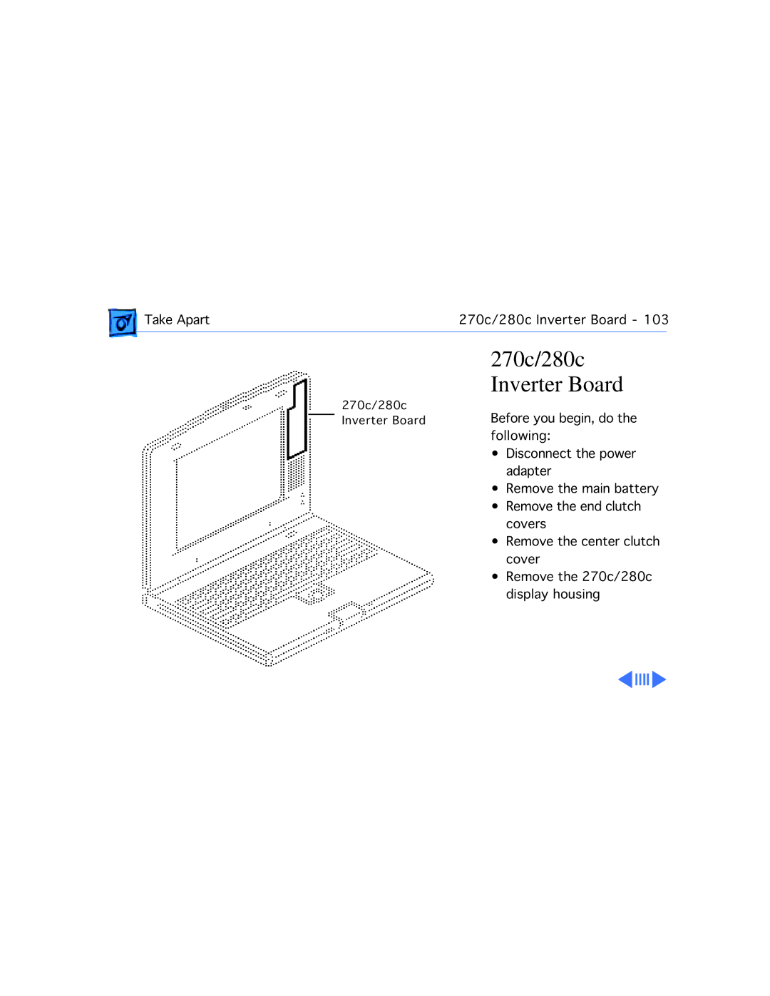 Apple 210 manual 270c/280c Inverter Board 