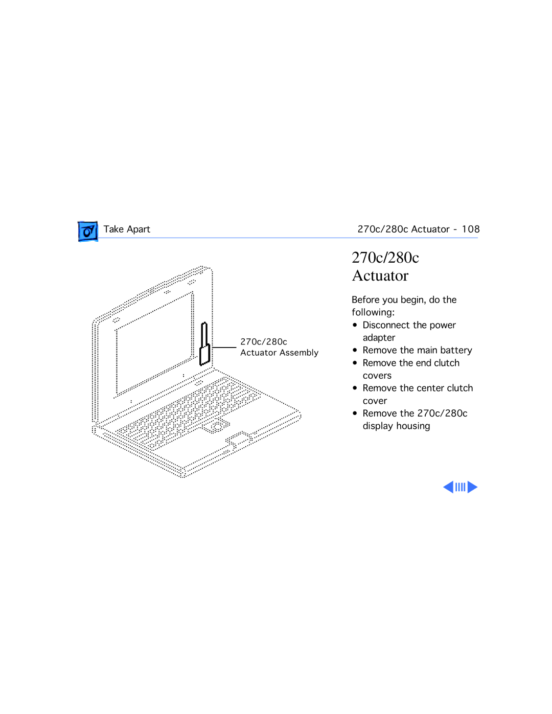 Apple 210 manual 270c/280c Actuator 