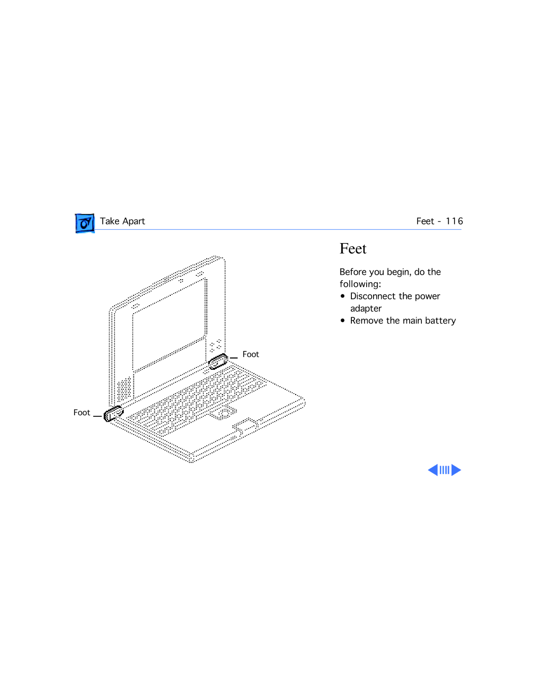 Apple 210 manual Feet 