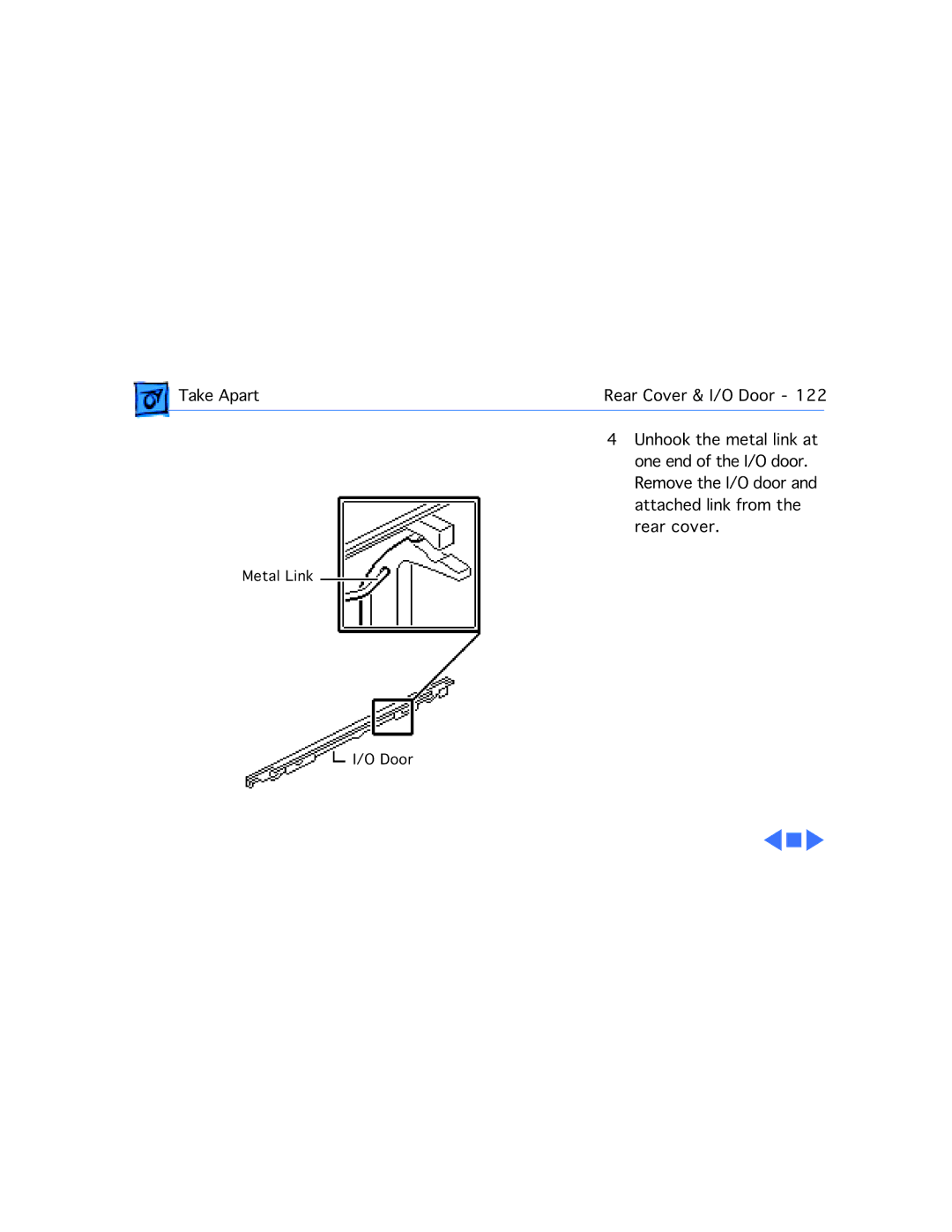 Apple 210 manual Metal Link Door 