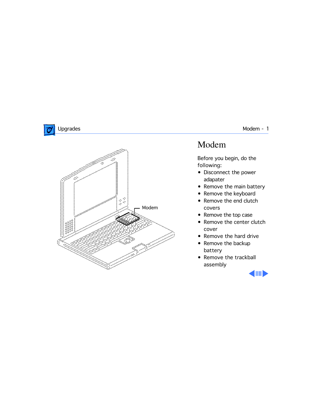 Apple 210 manual Modem 