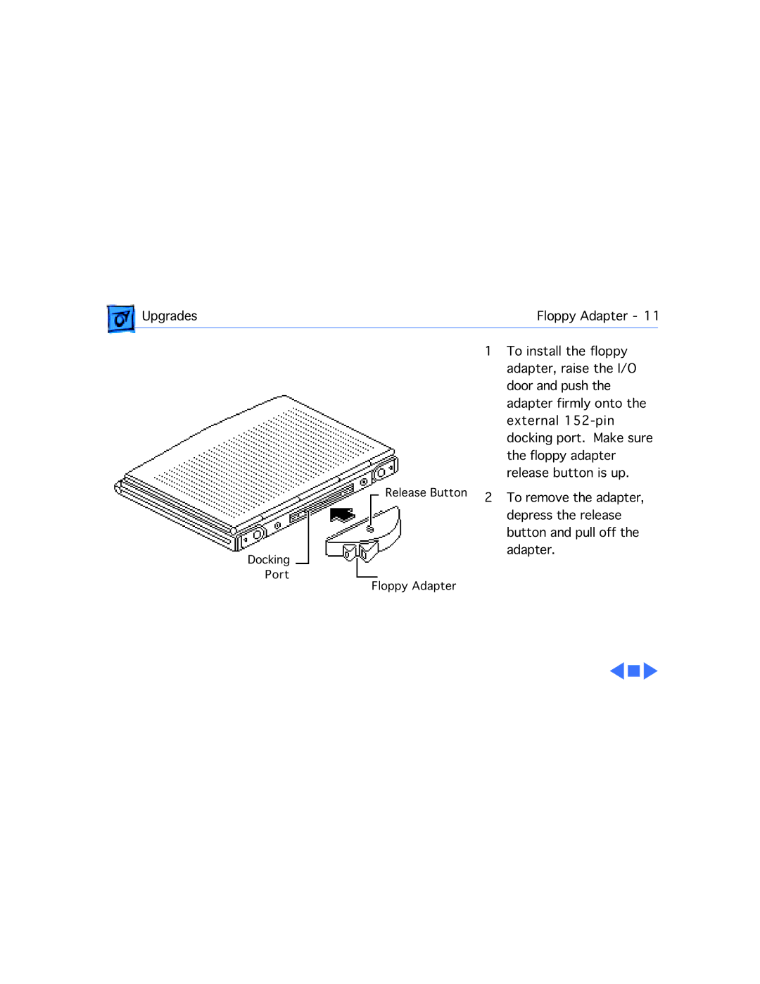 Apple 210 manual Upgrades Floppy Adapter 