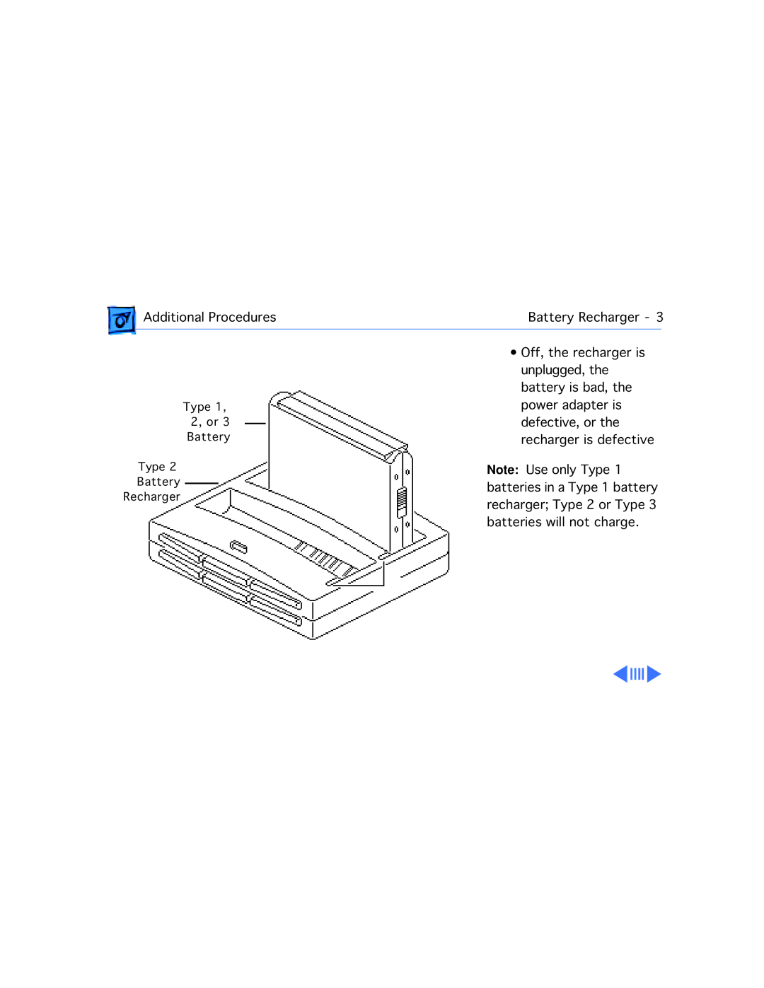 Apple 210 manual Type Battery Recharger 