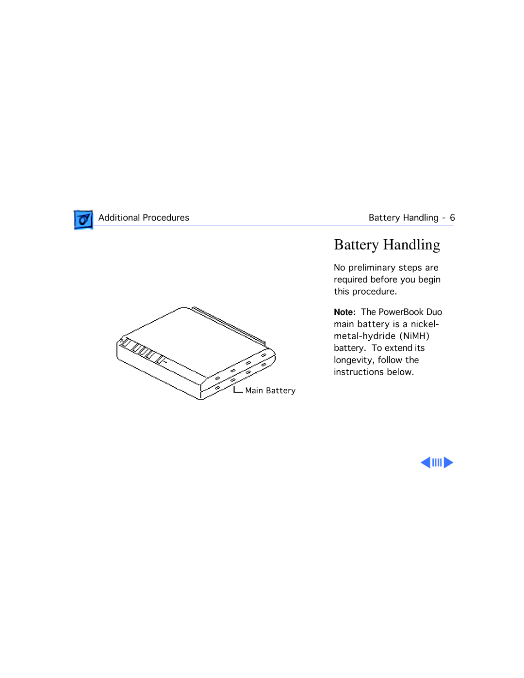 Apple 210 manual Battery Handling 