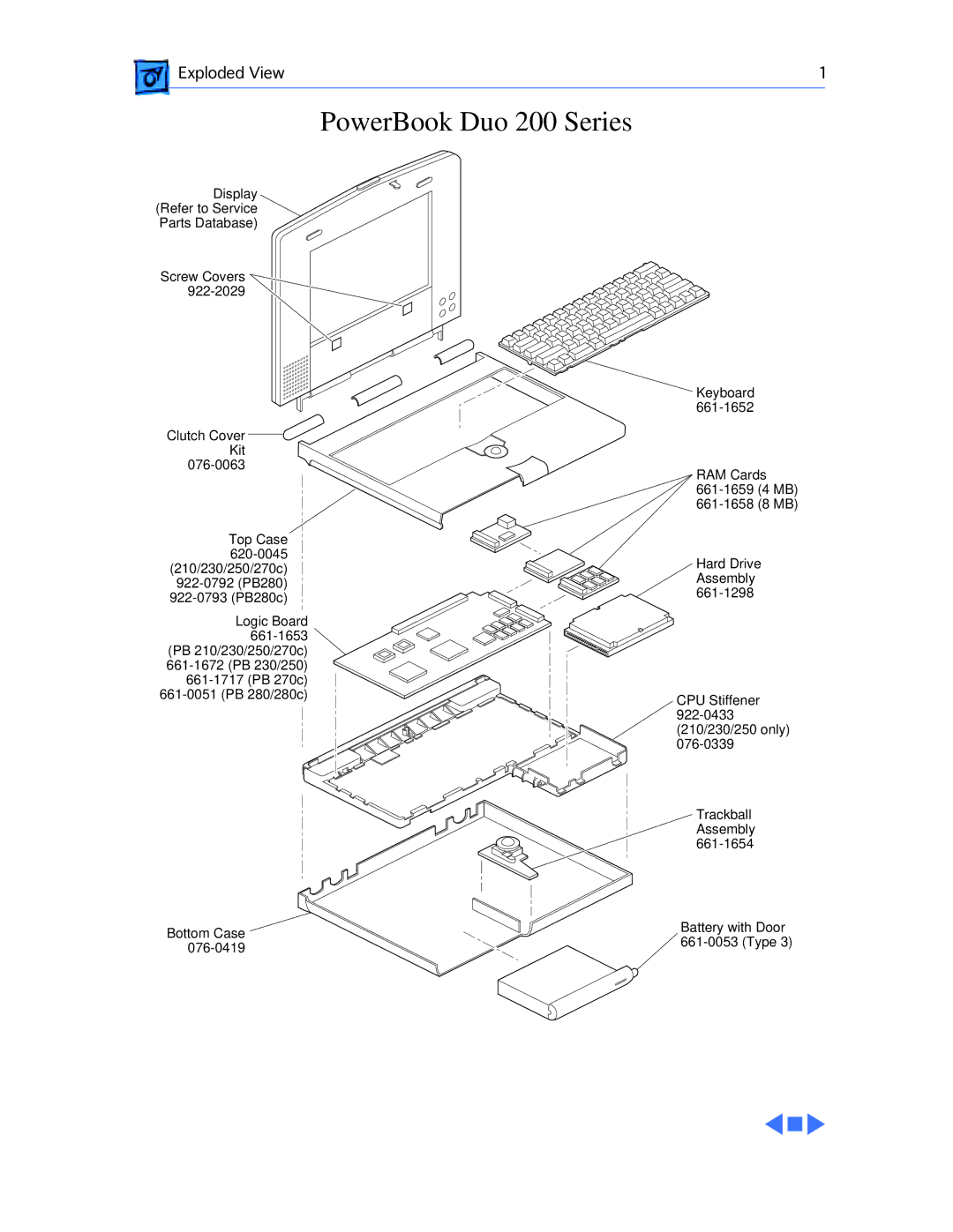 Apple 210 manual PowerBook Duo 200 Series 