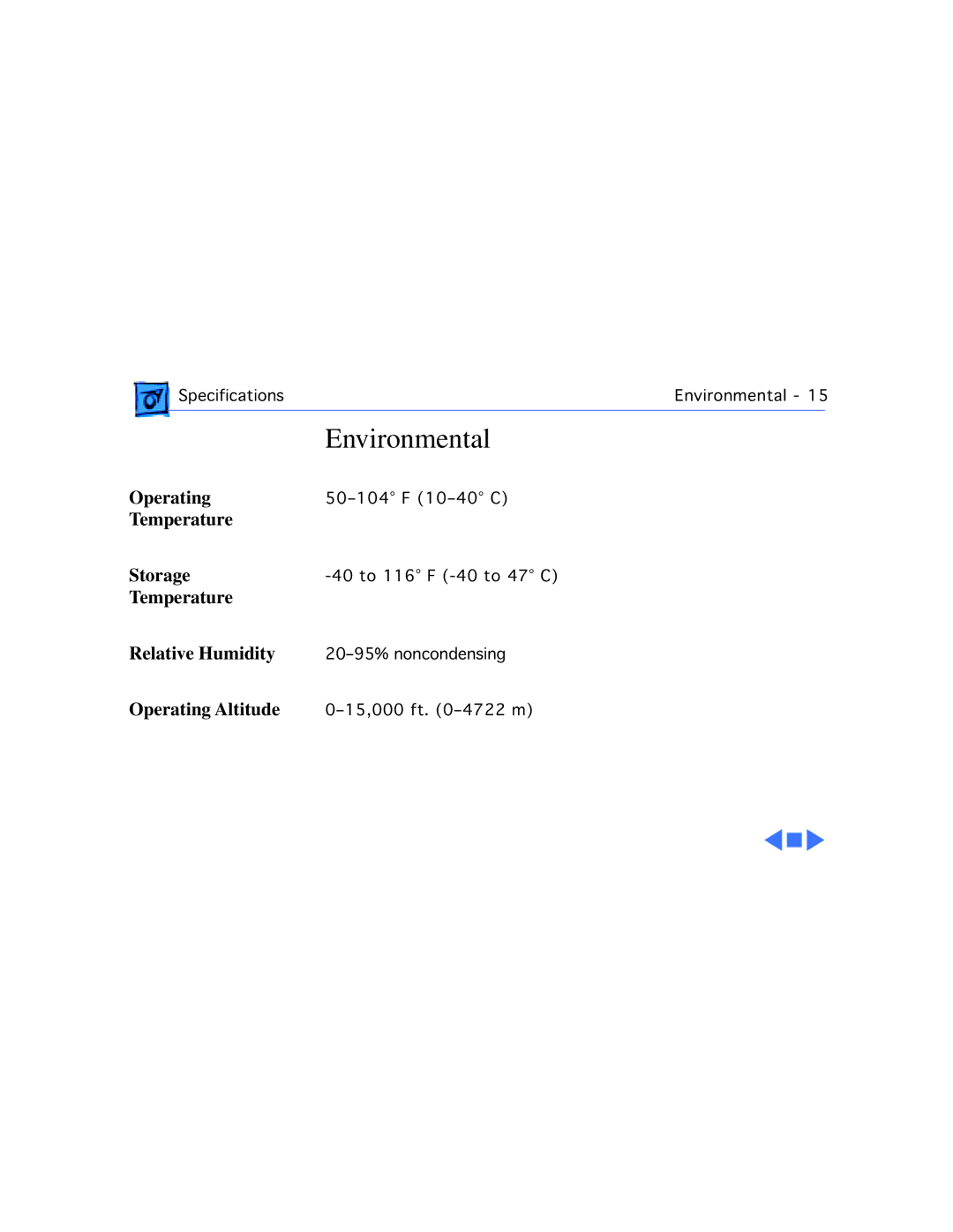 Apple 210 manual Environmental 