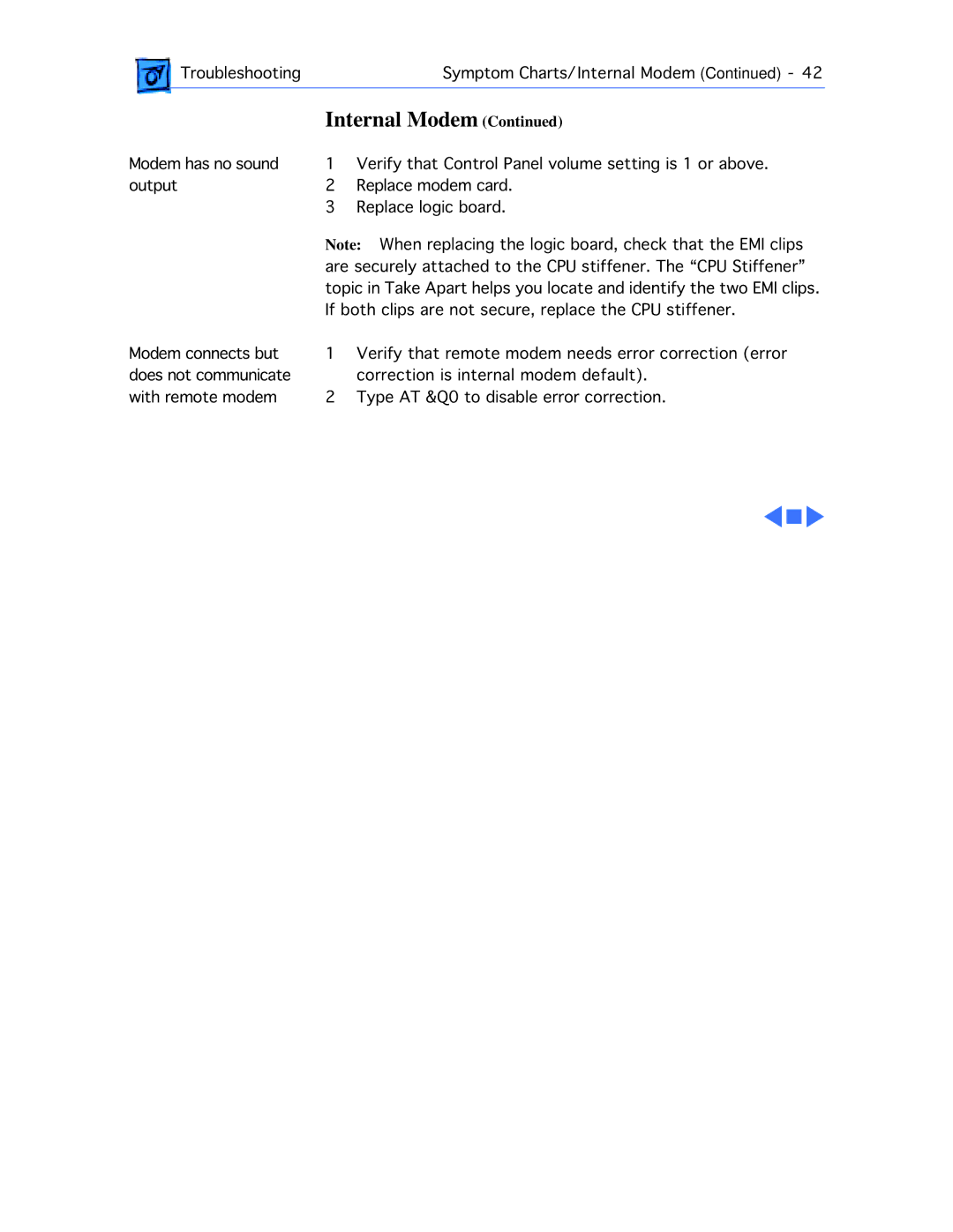 Apple 210 manual Internal Modem 