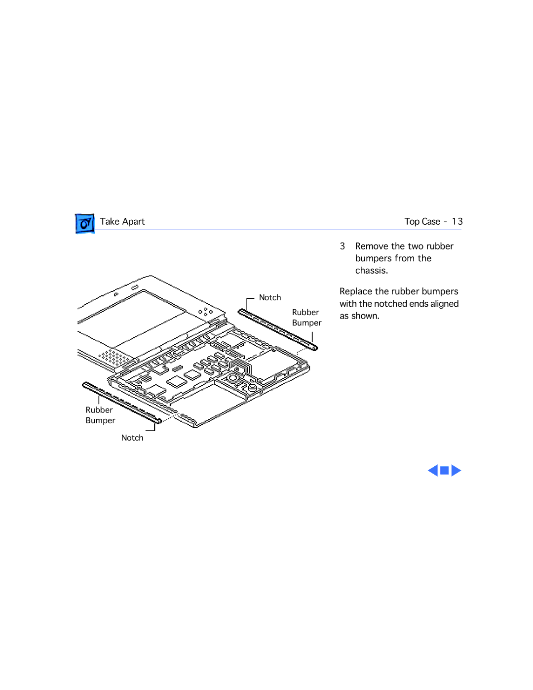 Apple 210 manual Notch Rubber Bumper 