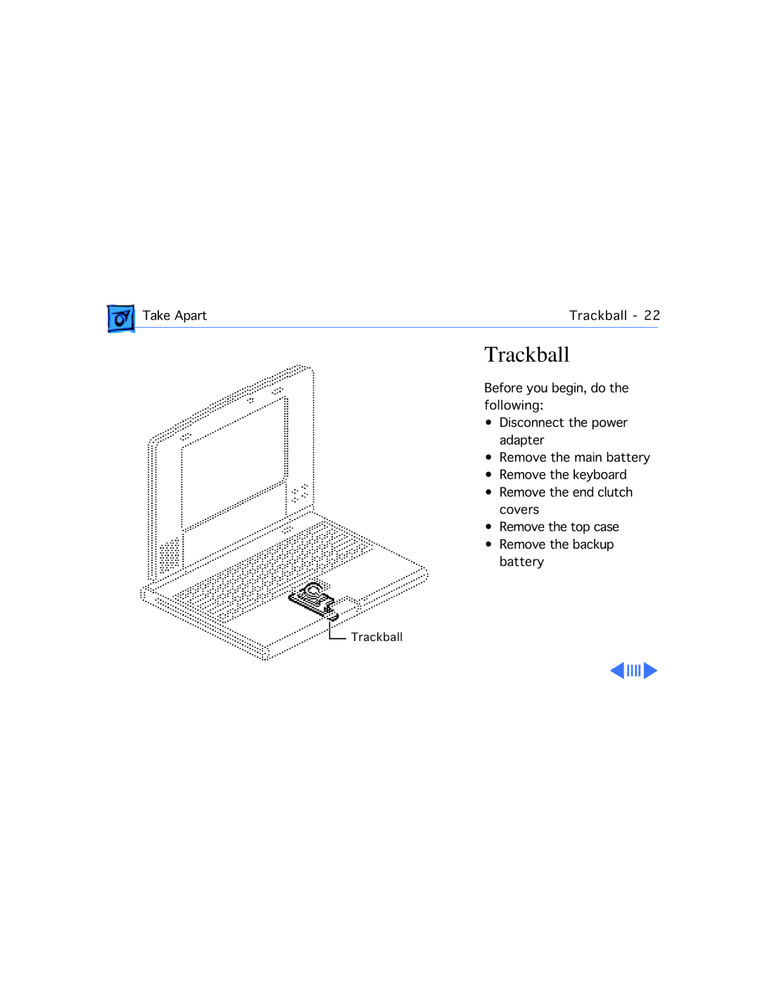 Apple 210 manual Trackball 