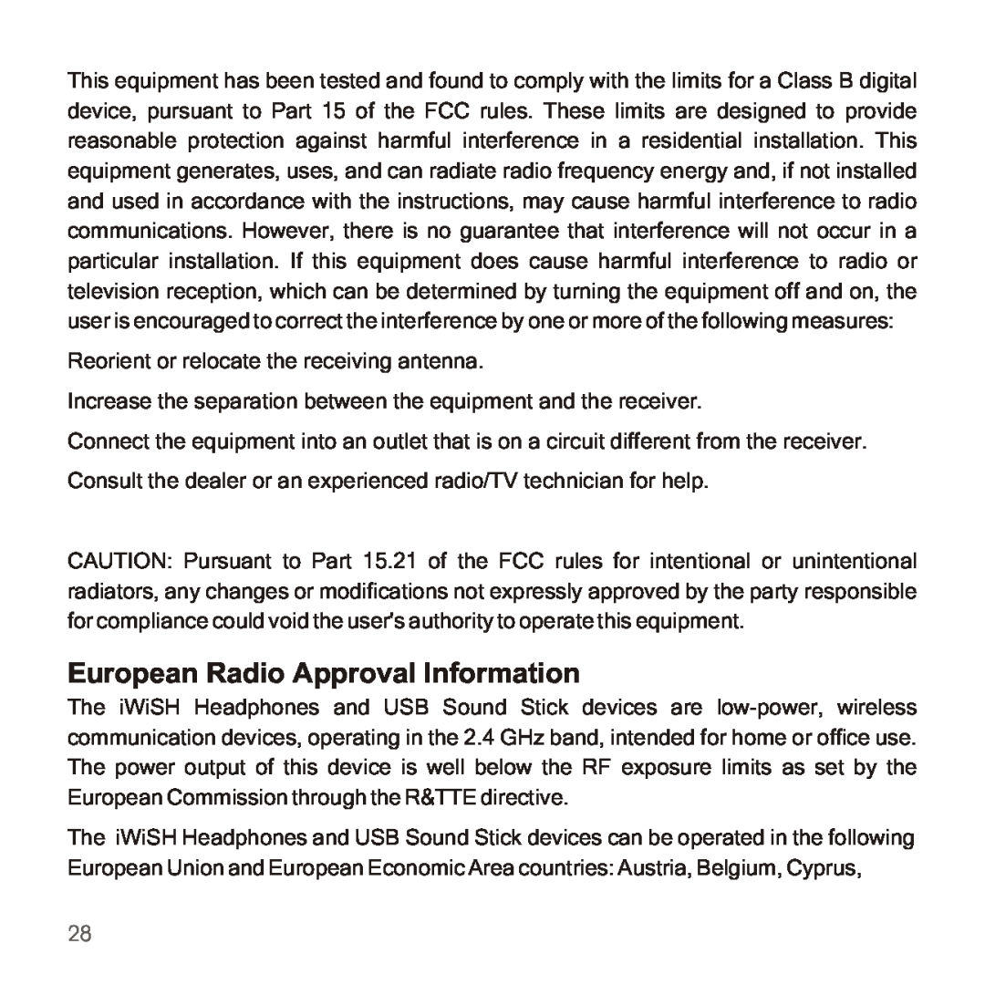 Apple 2210 manual European Radio Approval Information 