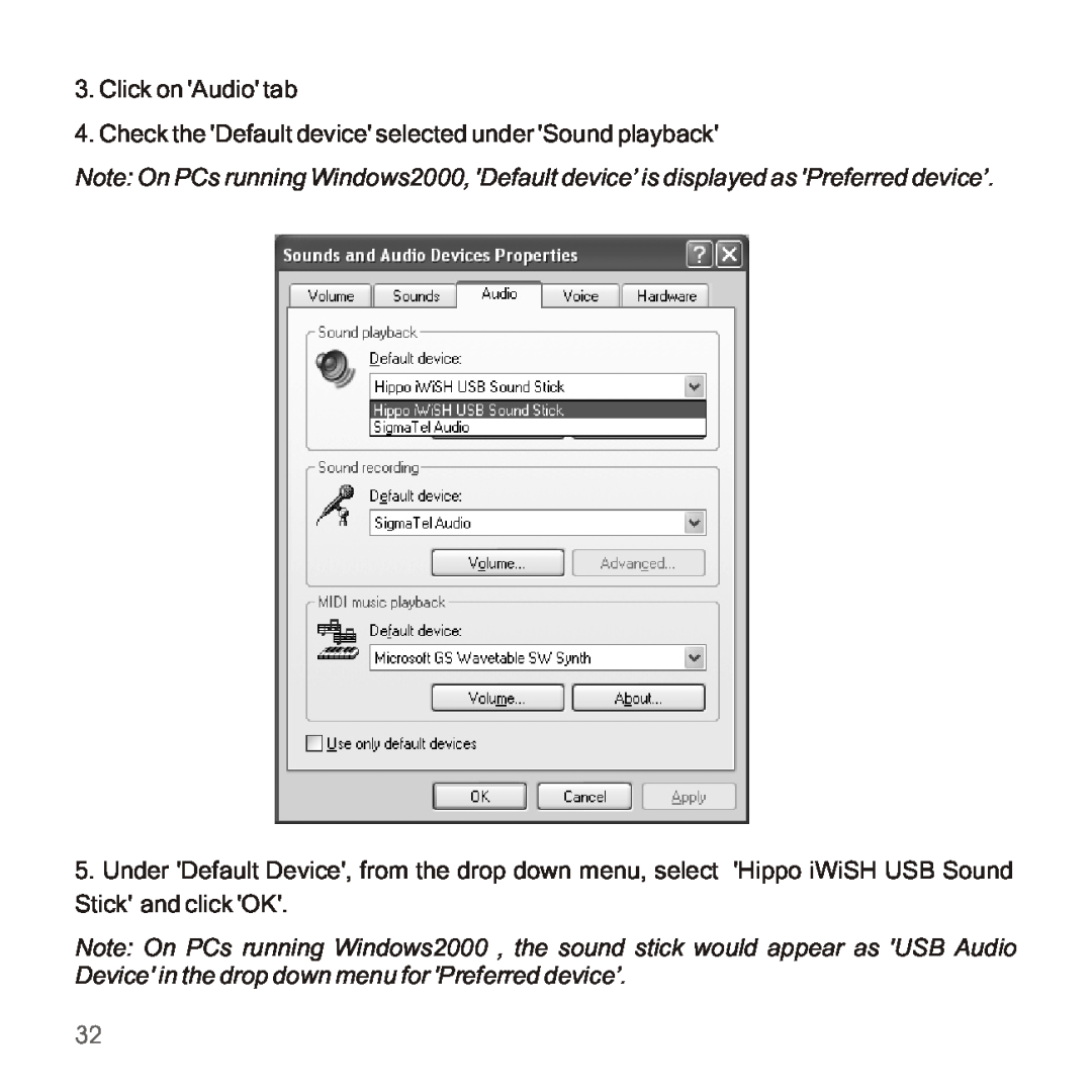 Apple 2210 manual Click on Audio tab 