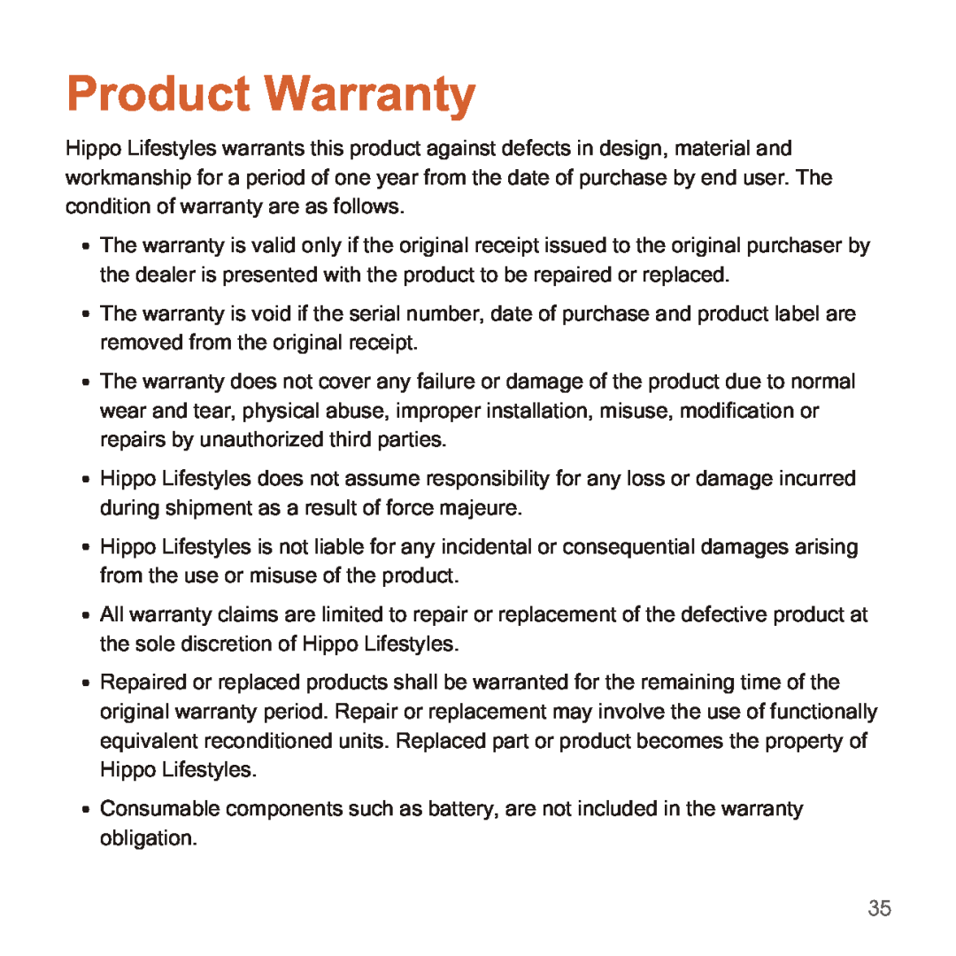 Apple 2210 manual Product Warranty 